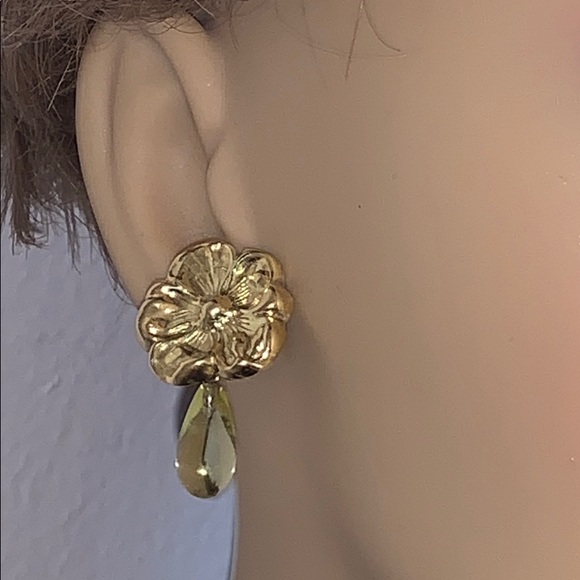 Gorgeous 18Kt gold  detachable gem drop earrings - Picture 11 of 16